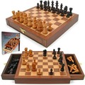 Toy Time Inlaid Walnut style Magnetized Wood withStaunton Wood Chessmen 695052JGF